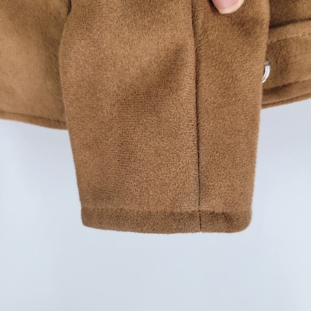 XOXO Womens Brown Faux Suede Moto Jacket Size S - Picture 6 of 8